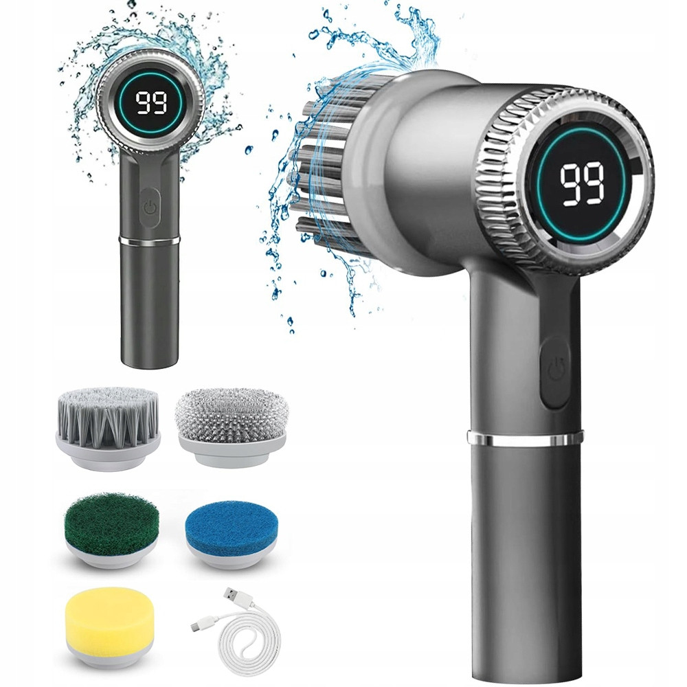 Elektrický Rotační Čisticí Kartáč Silný Do Koupelny 5V1 Sada