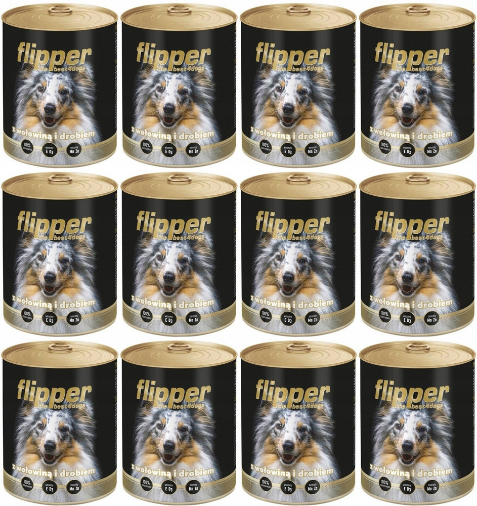 Krmivo mokré pro psy Flipper Dolina Noteci hovězí a drůbeží 12x800g