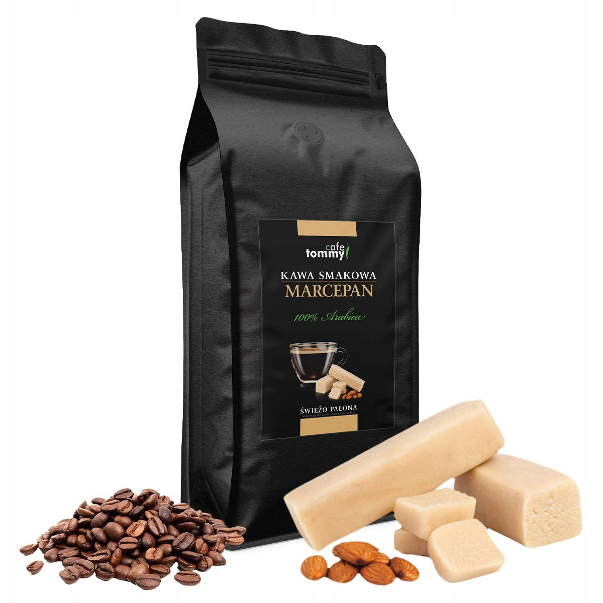 Káva ochucená zrnková 1 kg Marcipán 100% Arabica Čerstvě pražená Tommy Cafe