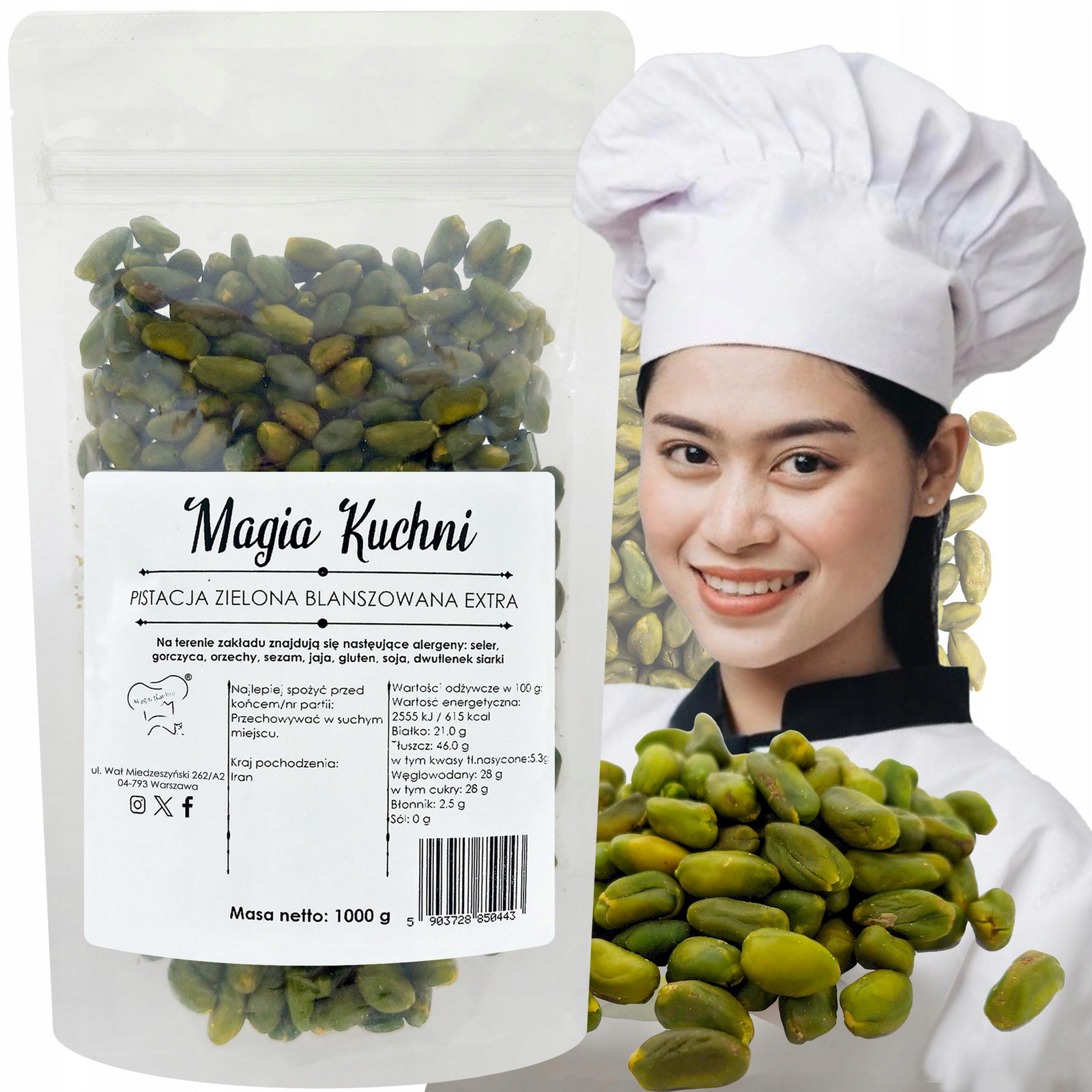 Pistácie Blanšované 1kg Pistáciové ořechy Extra