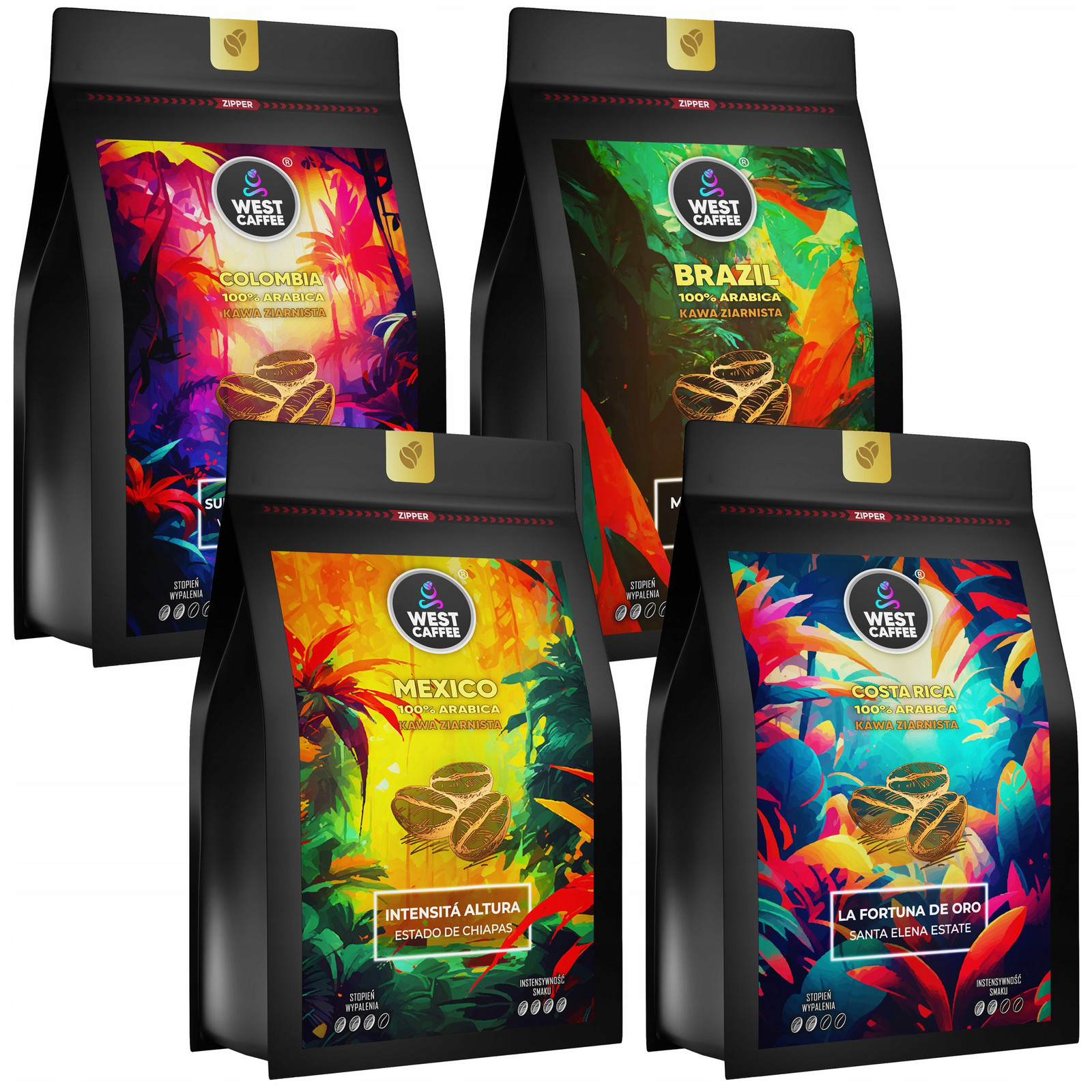 Káva Zrnková 5x500G Mexico Kolumbie Kostarika Honduras Nikaragua