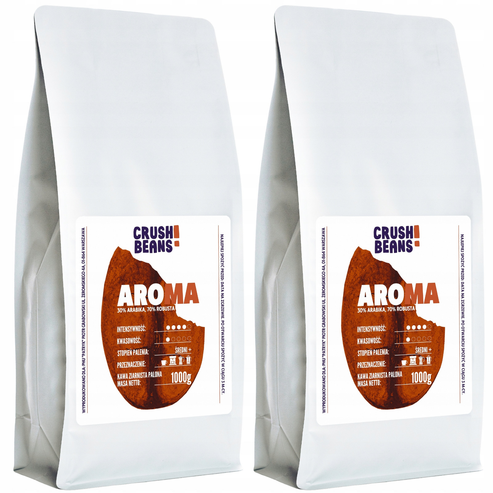 Zrnková káva 2kg Aroma Crush Beans Set