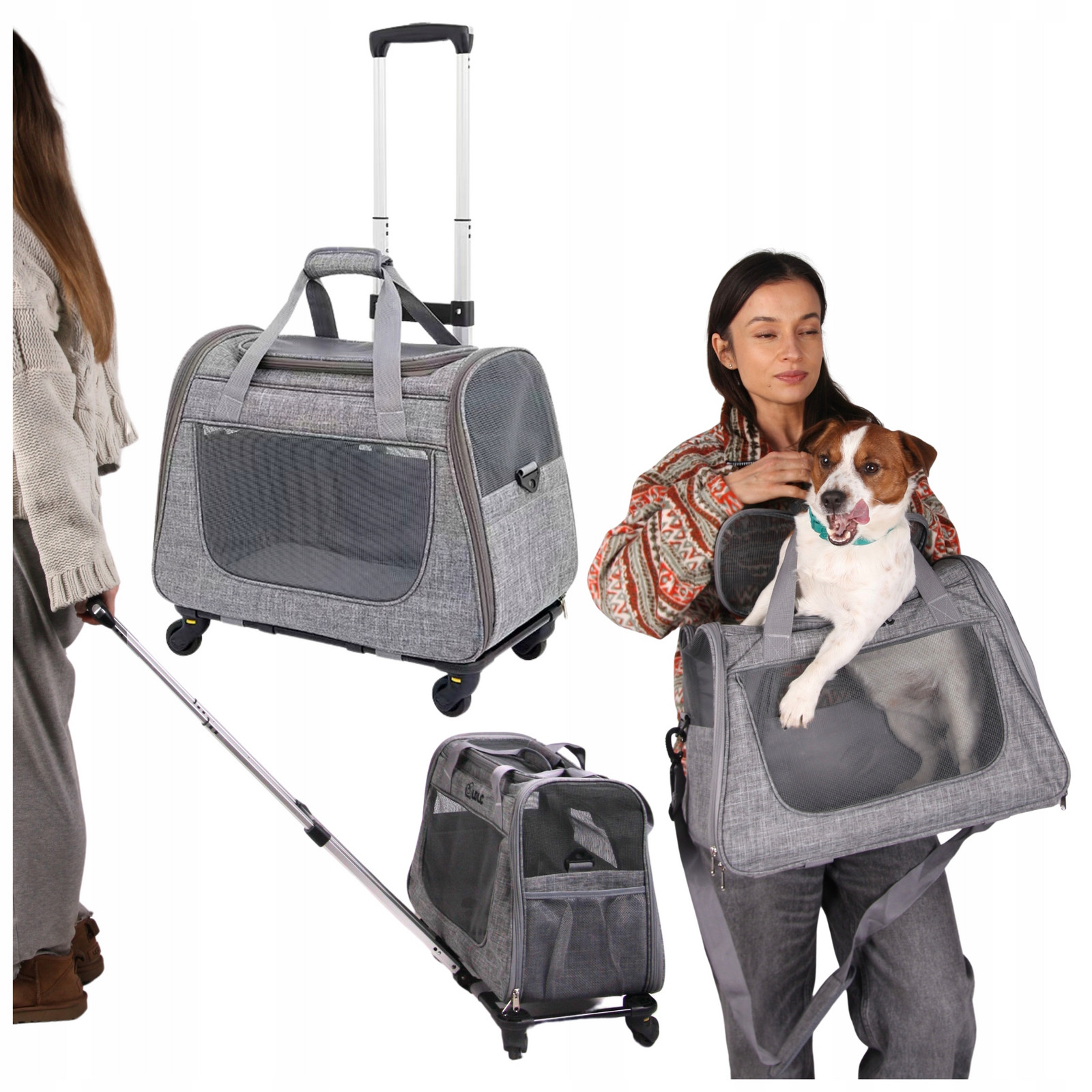 Přepravní Taška Pro Psa Kočku Kočárek Pro Zvířata Přepravka Na Kolečkách, Skládací