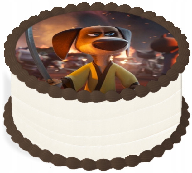 oplatek na dort 14 cm Jak jsem se ocel Samurajem Pes