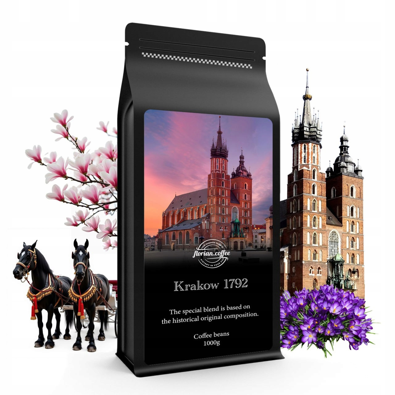 Káva Zrnková Krakow Black Label Arabica 1 kg Florian.coffee
