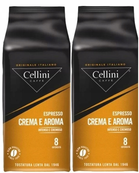 Káva zrnková Crema Aroma 80% Arabika 20% Robust Cellini 1000 g x 2