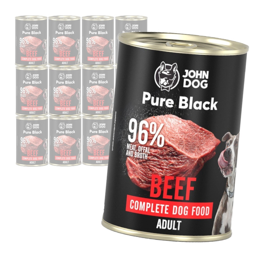 John Dog Pure Black S Voláním Pro Psa 12x400g