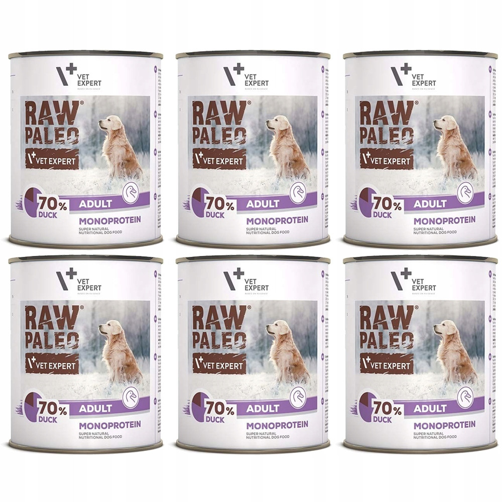 Vlhké krmivo pro psy VetExpert Raw Paleo Kachna Adult Can 12x800 g