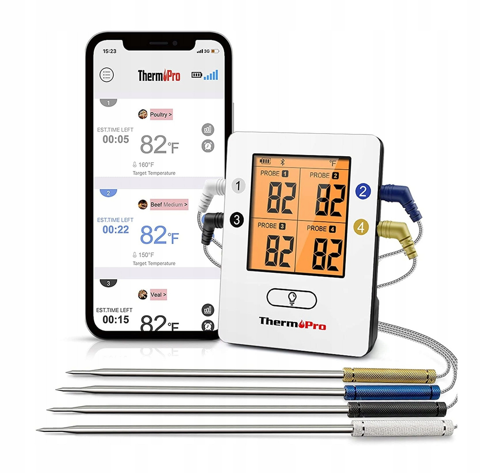 Teploměr Grill 4 sondy ThermoPro TP-25 Bluetooth