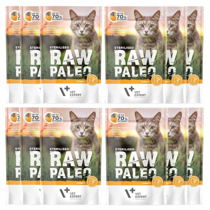 Raw Paleo Sterilised Krmivo Pro Kočky Krůta 12x100G