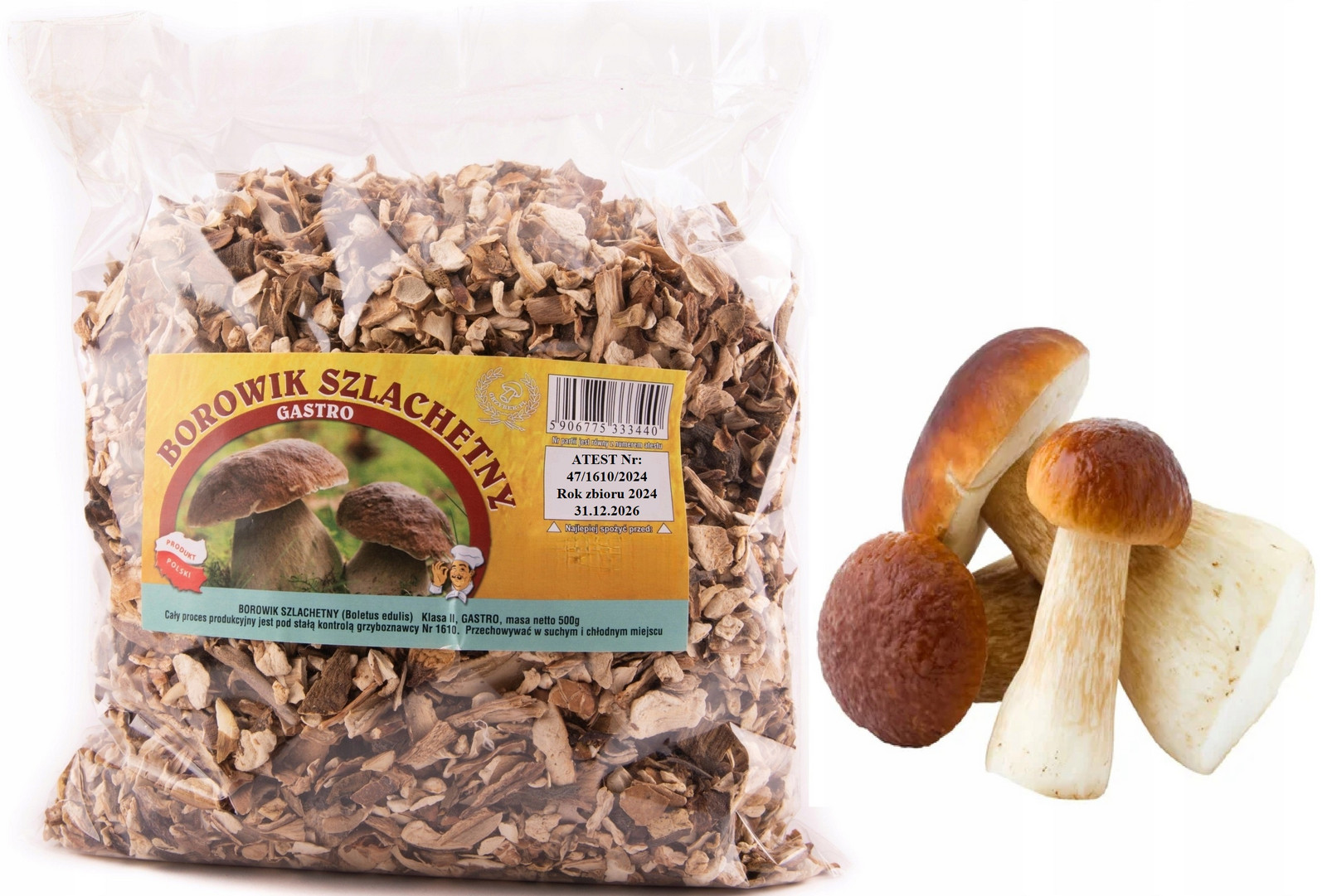 Hříbek Gastro 500g Polský Atest 2024 Nová Sklizeň houby sušené lesní