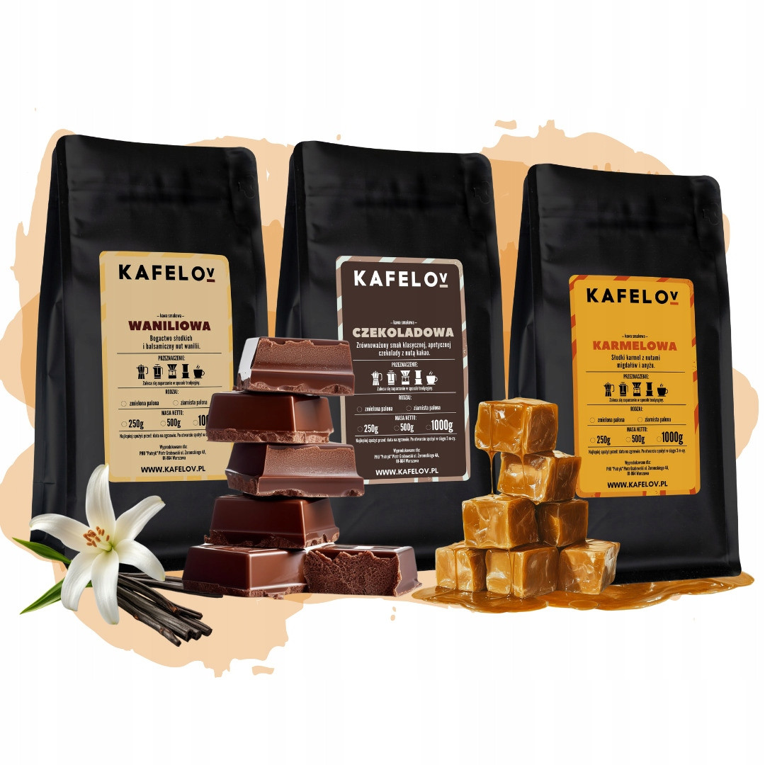 Sada ochucených mletých káv 3 x 250g Sada Arabik