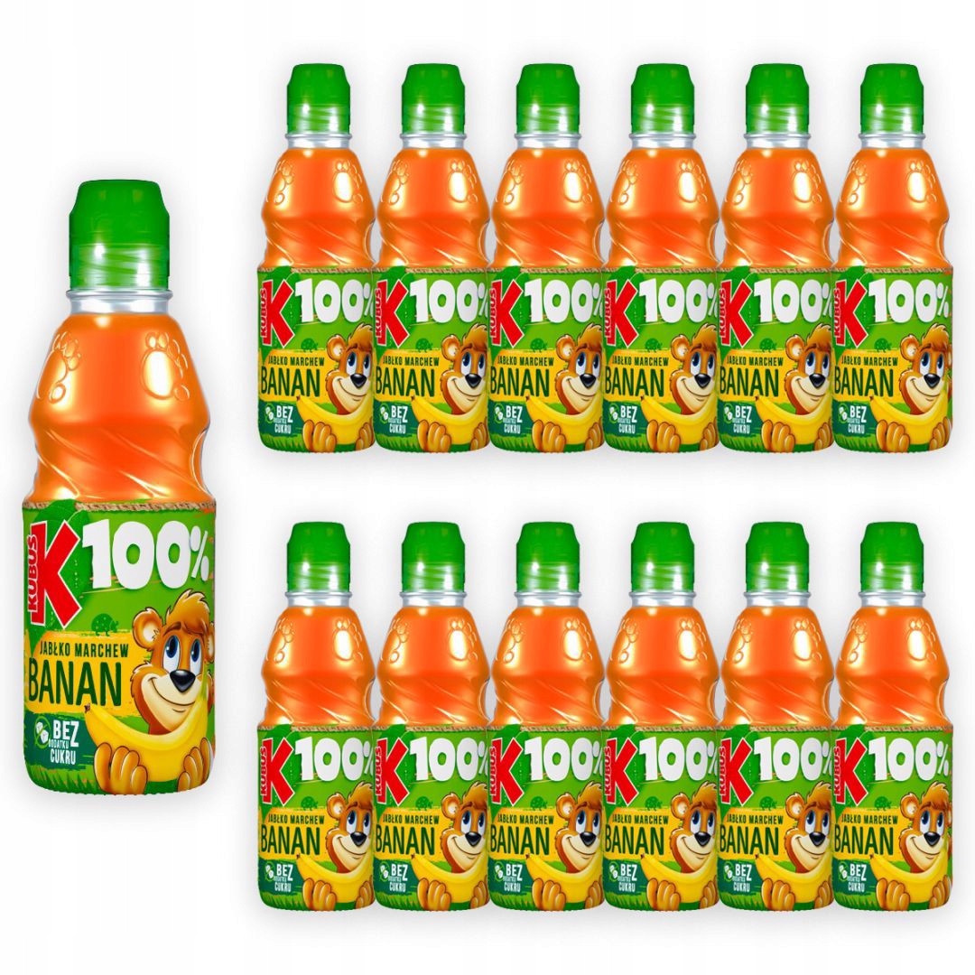 Kubuś 100% šťáva banán mrkev jablko 300 ml x 12 kusů