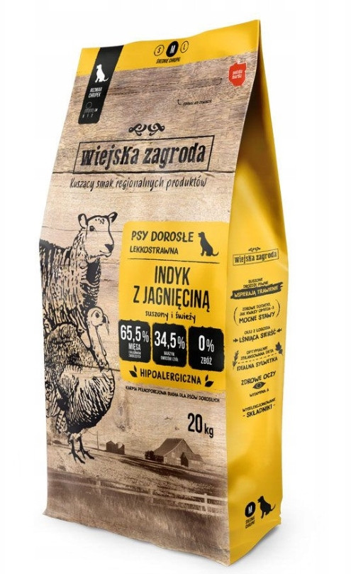 Bezobilné krmivo dospělého psa Krůta Jehněčí 20