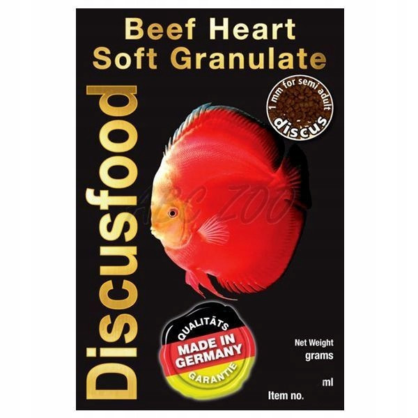 Discusfood, Beef Heart Soft Granulate, krmivo pro ryby, 230g