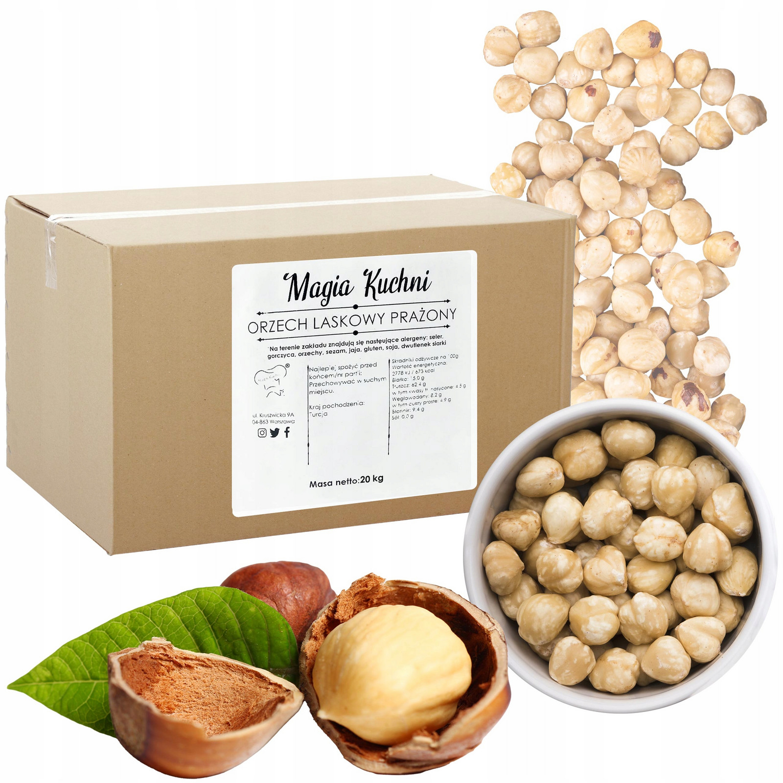 Lískový Ořech Pražený 20KG Karton Velkoobchod Bez Slupky