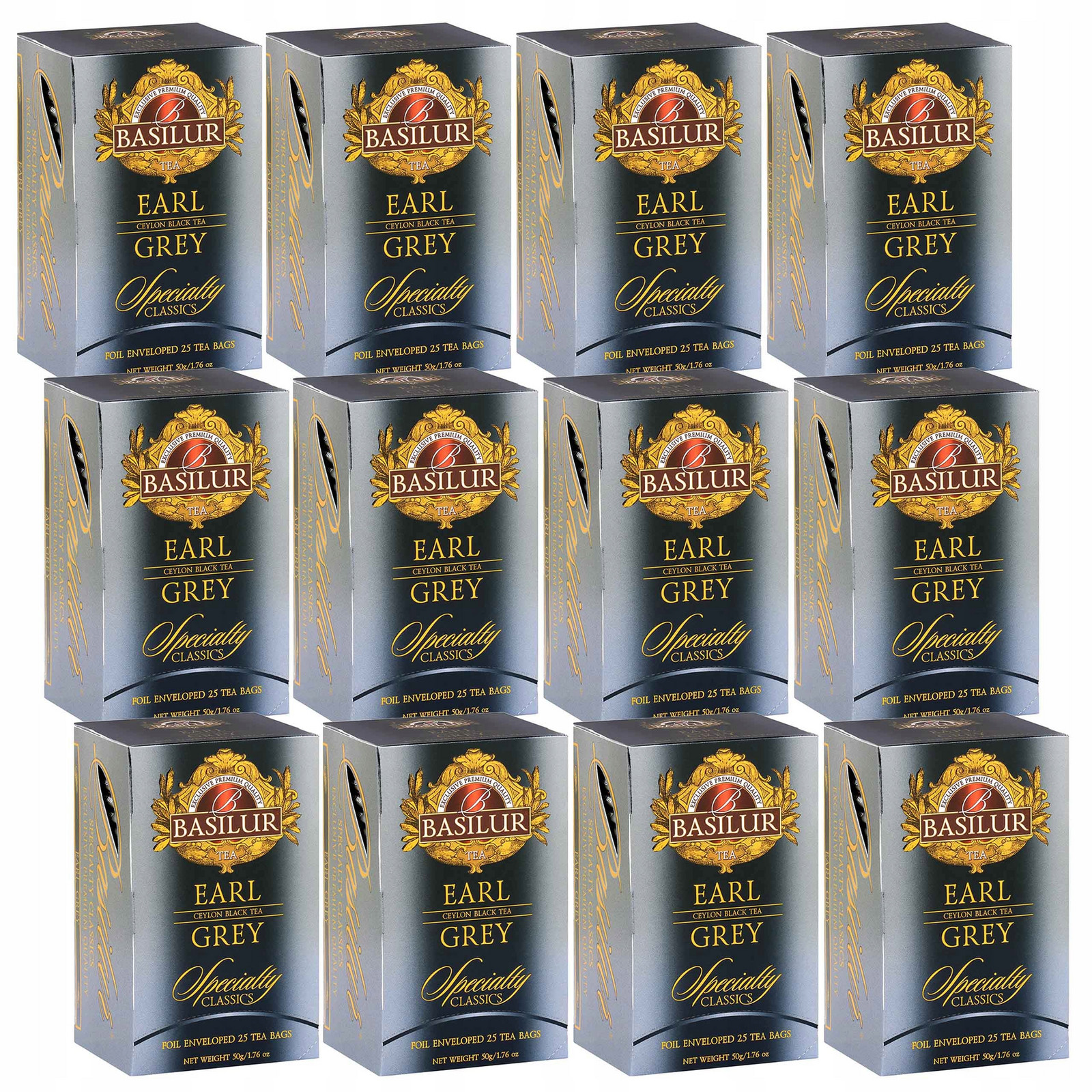 Basilur Earl Grey- Černý čaj s bergamotovým olejem 25x2g x12