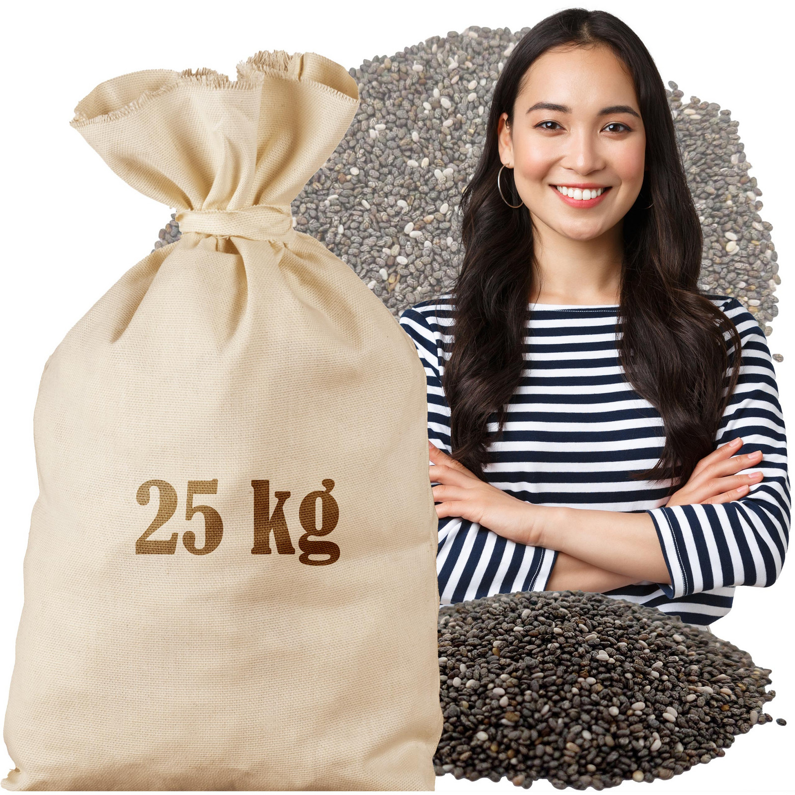 Chia semínka 25kg šalvěj hispánská Zrno Superfood Sáček