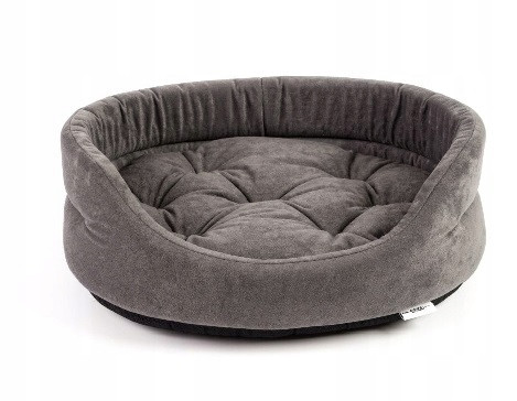 Fera Pelíšek pro psa oválné s polštářem 75x62x22 cm šedé XL