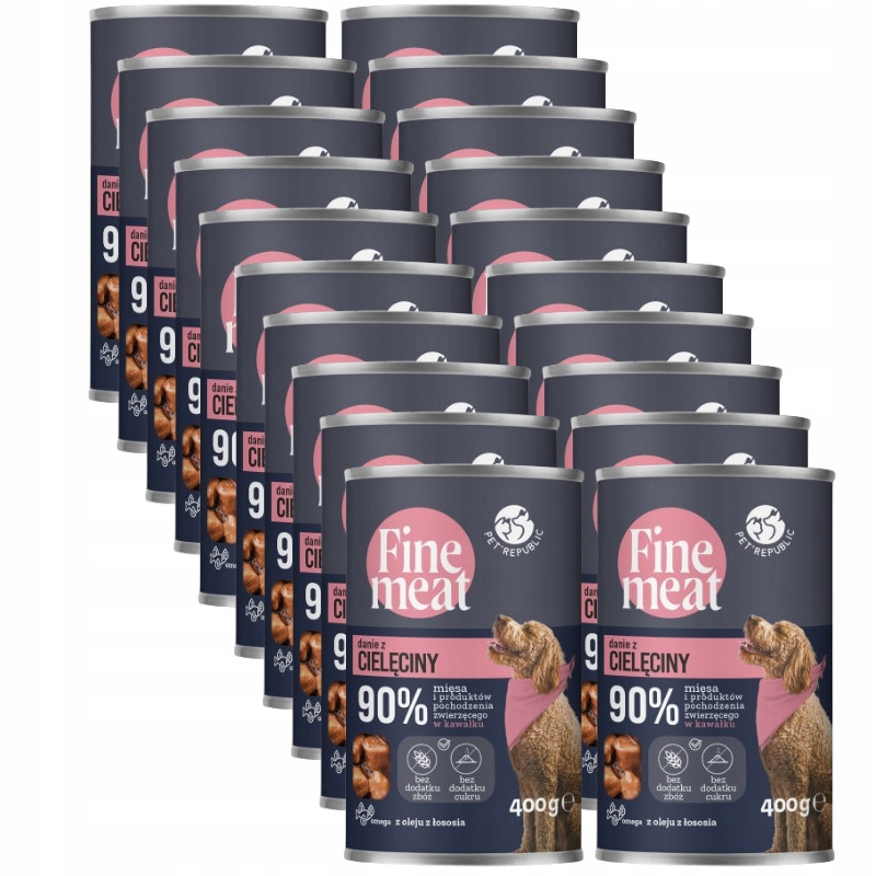 Pet Republic Fine Meat pokrm s telecím masem vlhké krmivo pro psy Bez Cukru 20x400 g