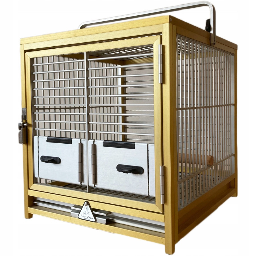 TC01 gold Přepravní klec pro ptáky z velmi tvrdého hliníku zlatá 41x47x46cm