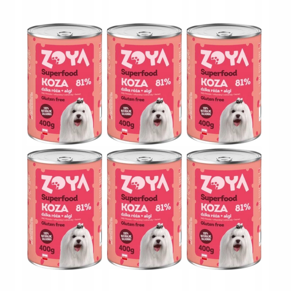 Vlhké krmivo pro psy Zoya Koza s banánem Superfood 12x400 g