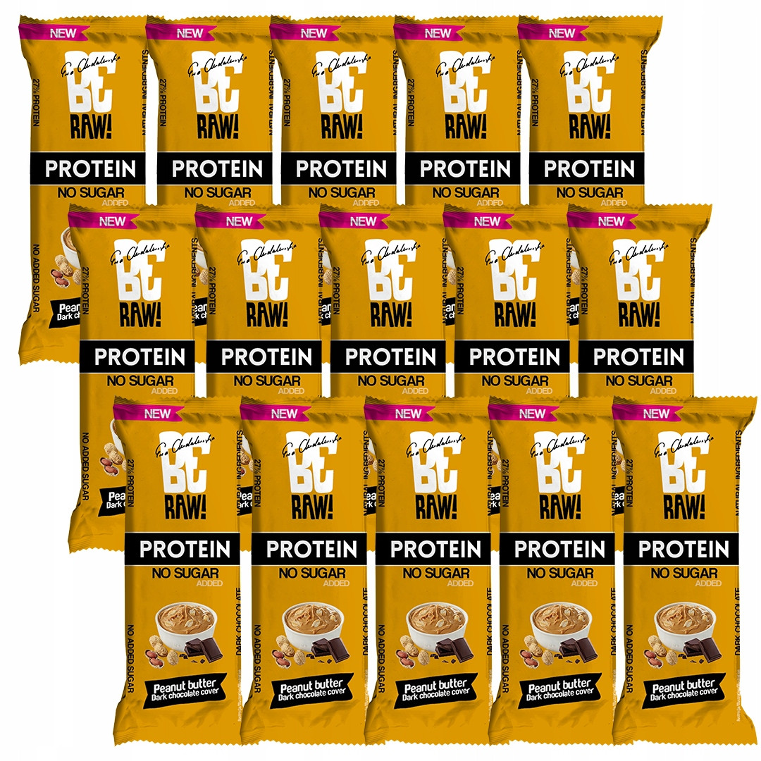 15x BeRAW Protein Proteinová tyčinka 27% Peanut Butter 40 g