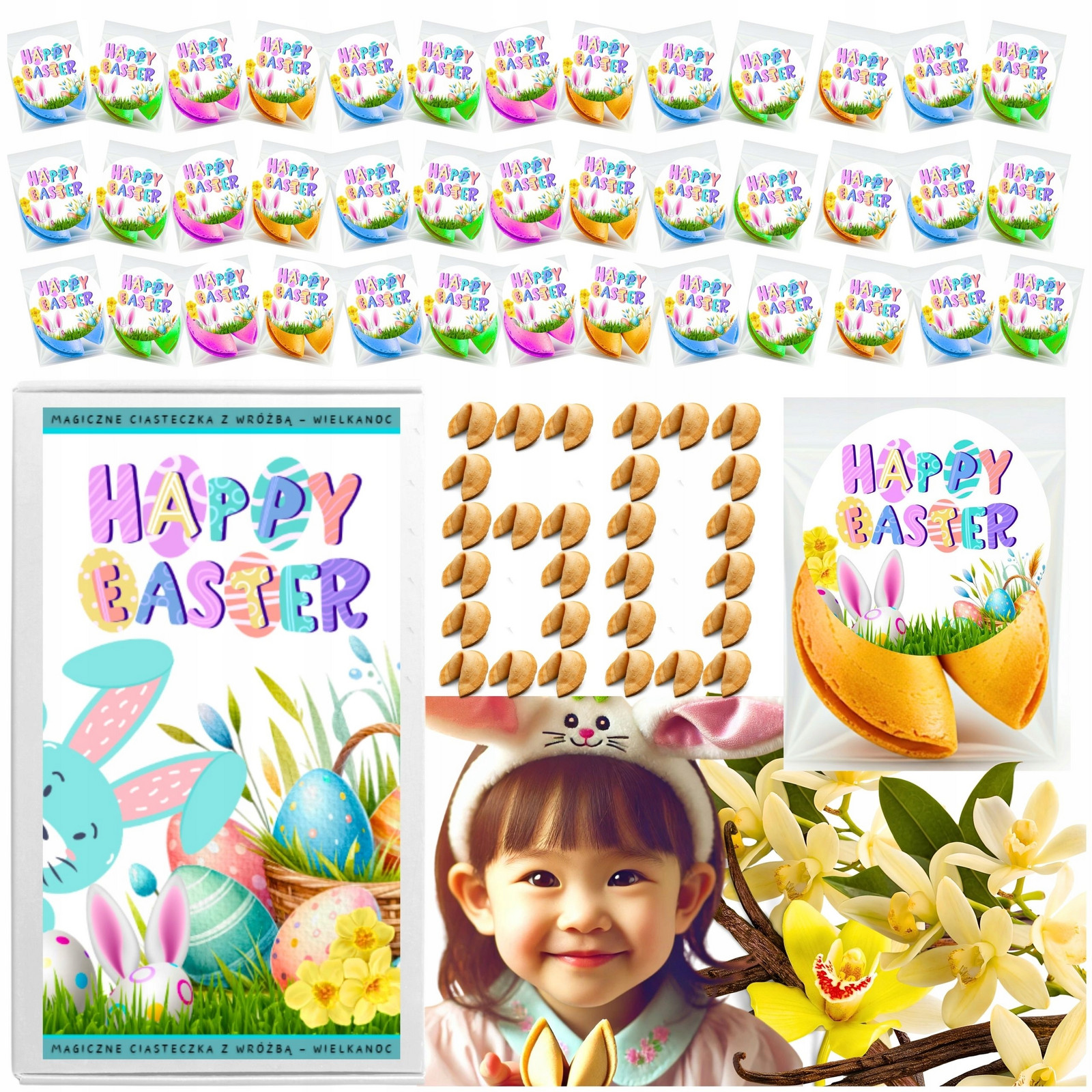 Velikonoční sušenky s věštbou Velikonoce Dárek Děti Barevné MIX 40