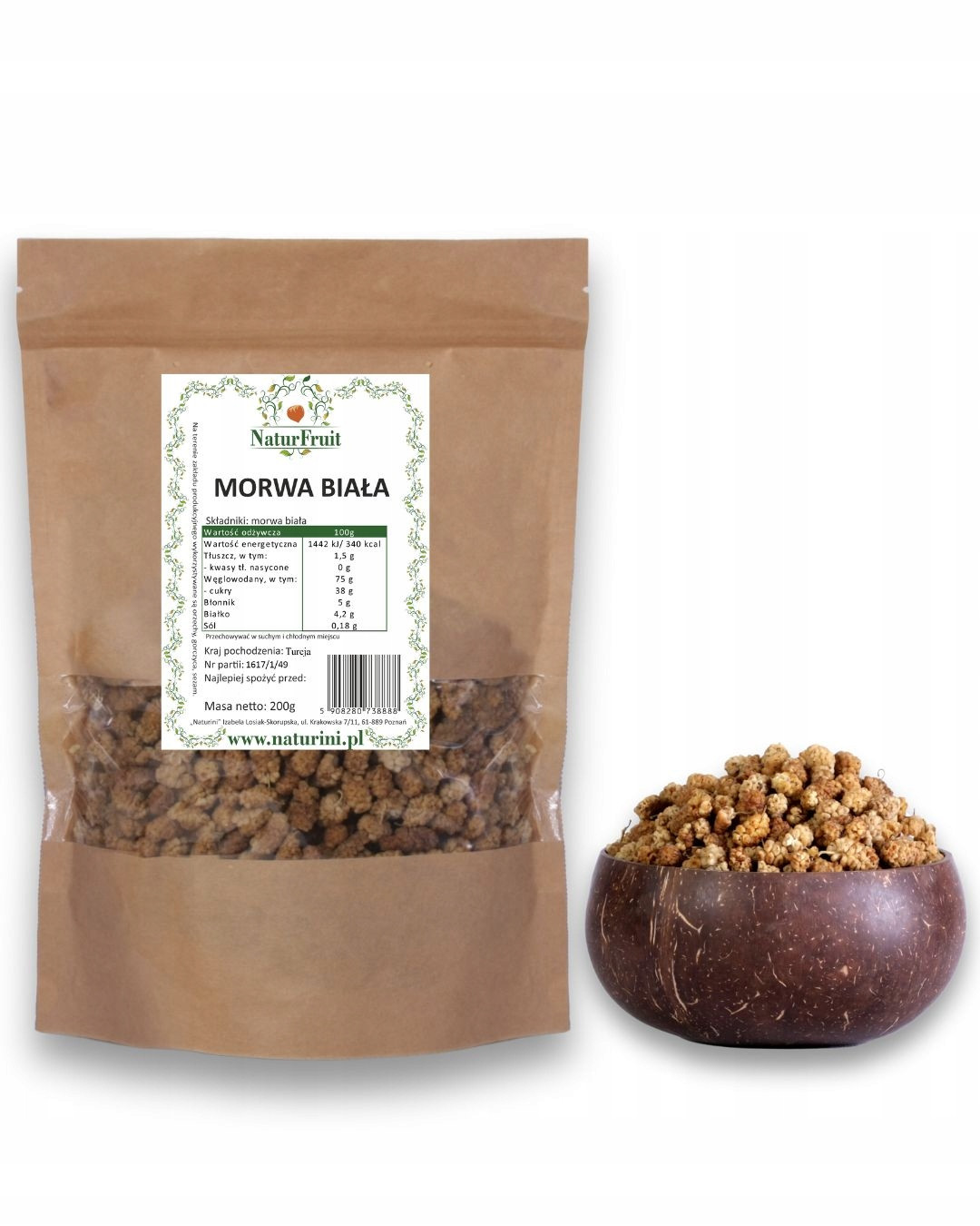 moruše Bílá Sušená pro diabetiky 1kg Kvalita