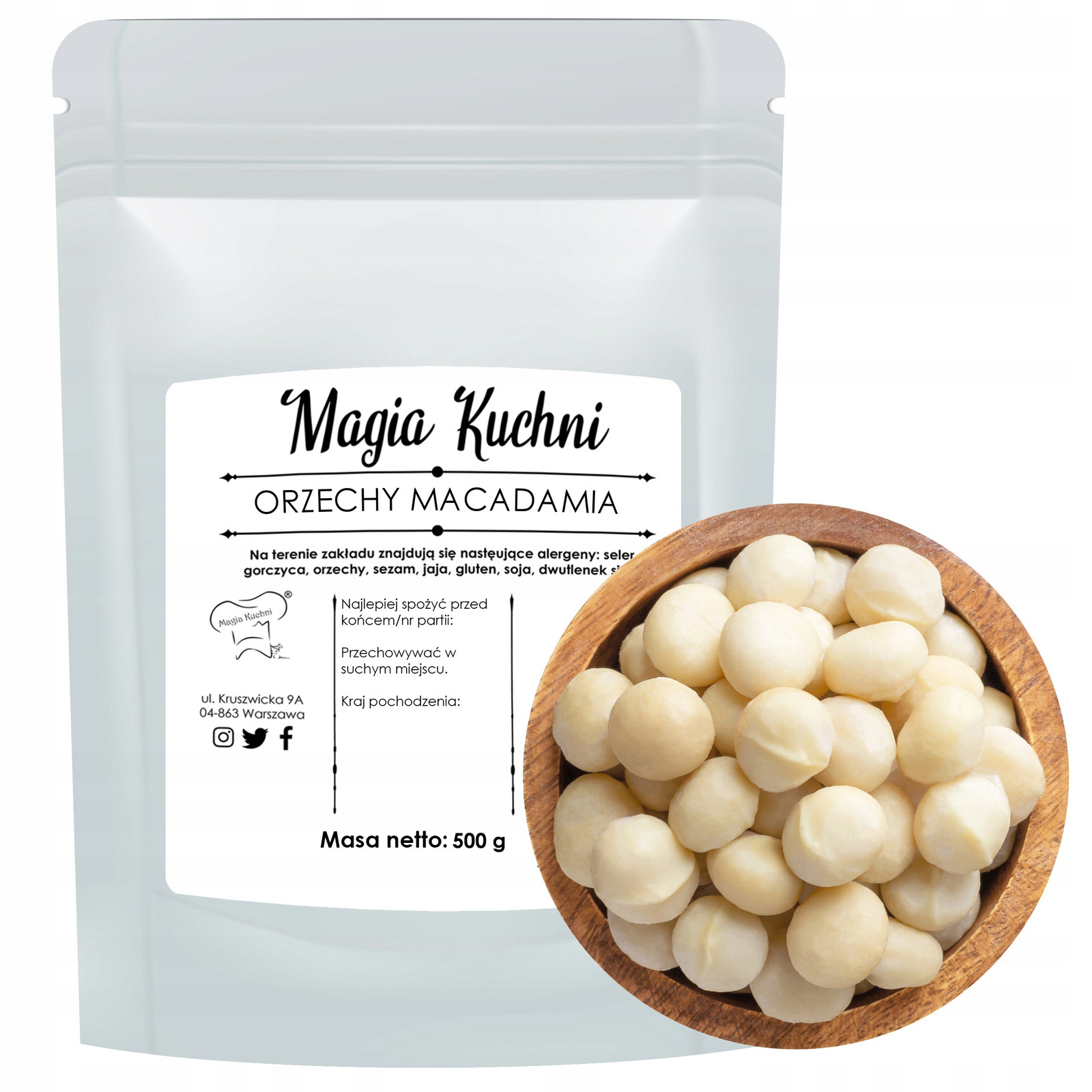 Ořechy Macadamia 500g Makadamia přírodní Čerstvé
