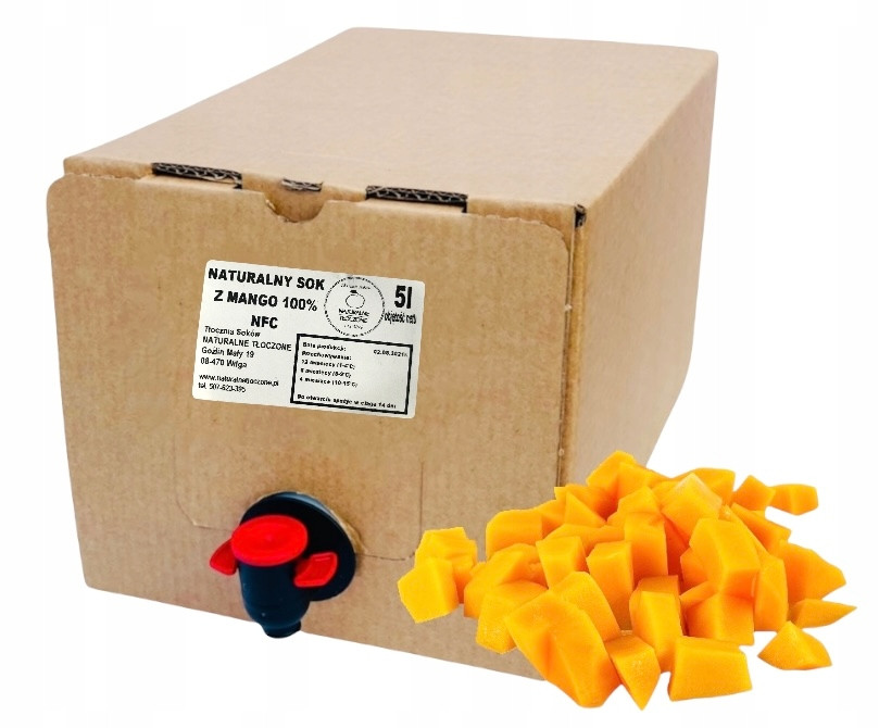 Šťáva z Mango 100% 5l- přírodní, lisovaná, Nfc