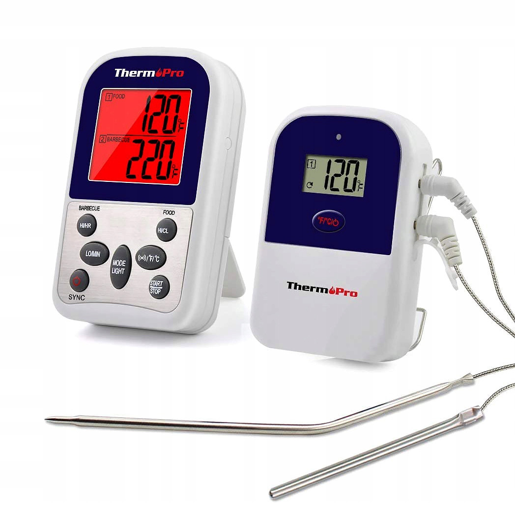 Bezdrátový kuchyňský teploměr 2 Sondy Alarm LCD Časovač ThermoPro TP-12