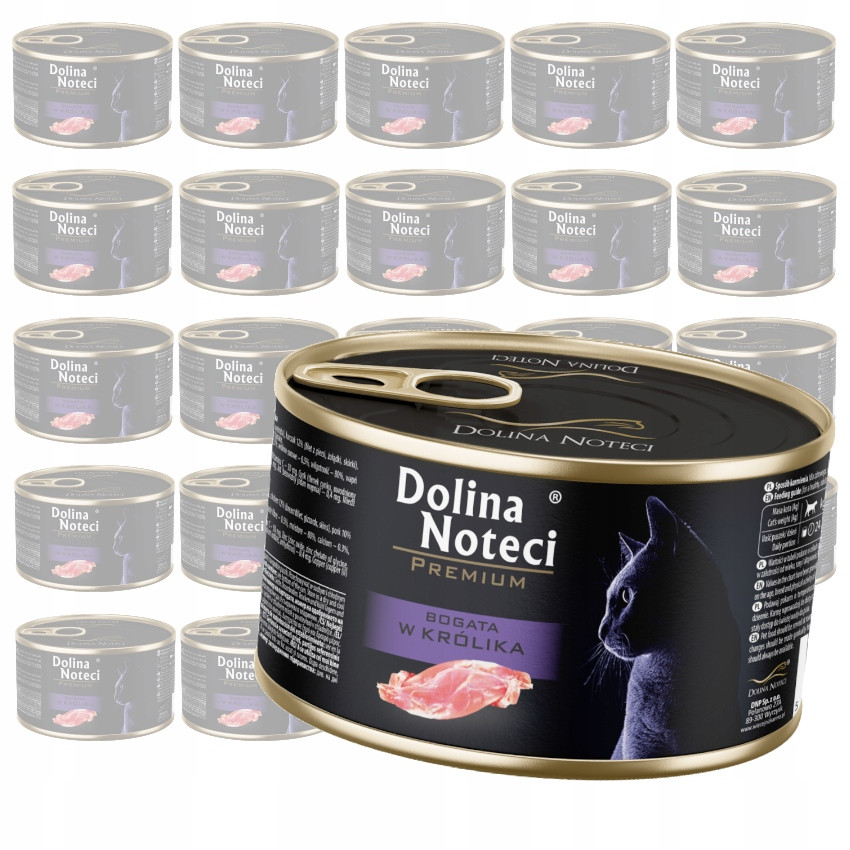 Dolina Noteci Premium mokré krmivo pro kočky bohaté na králíka 24x185g Novinka
