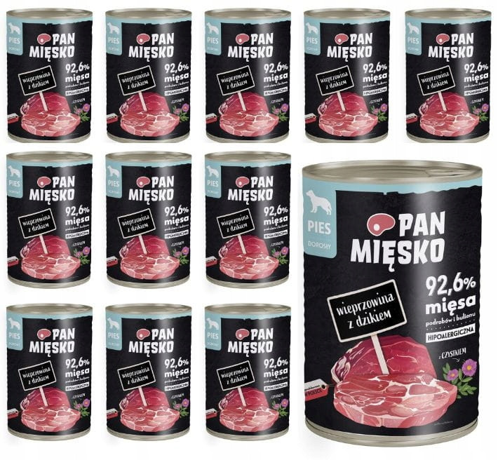 Pan Mięsko krmivo psa Vepřové s divočákem 12x400g