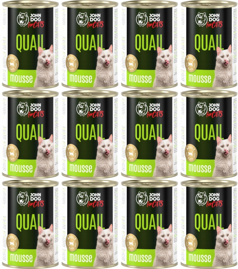 John Dog For Cats Mus Křepelka 6 x 400 g