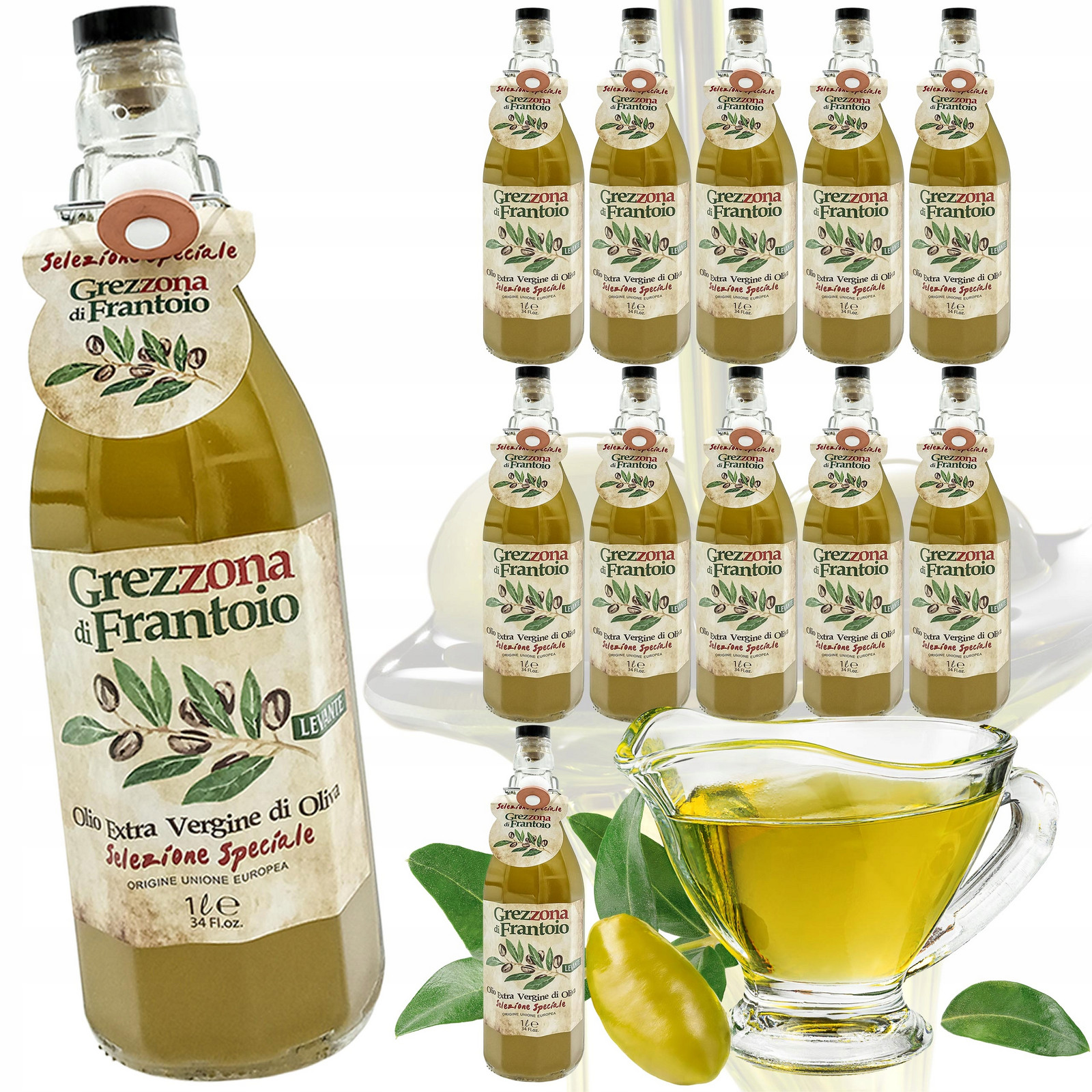 Italský nefiltrovaný Olej Extra Vergine Grezzona 1L 1000ml