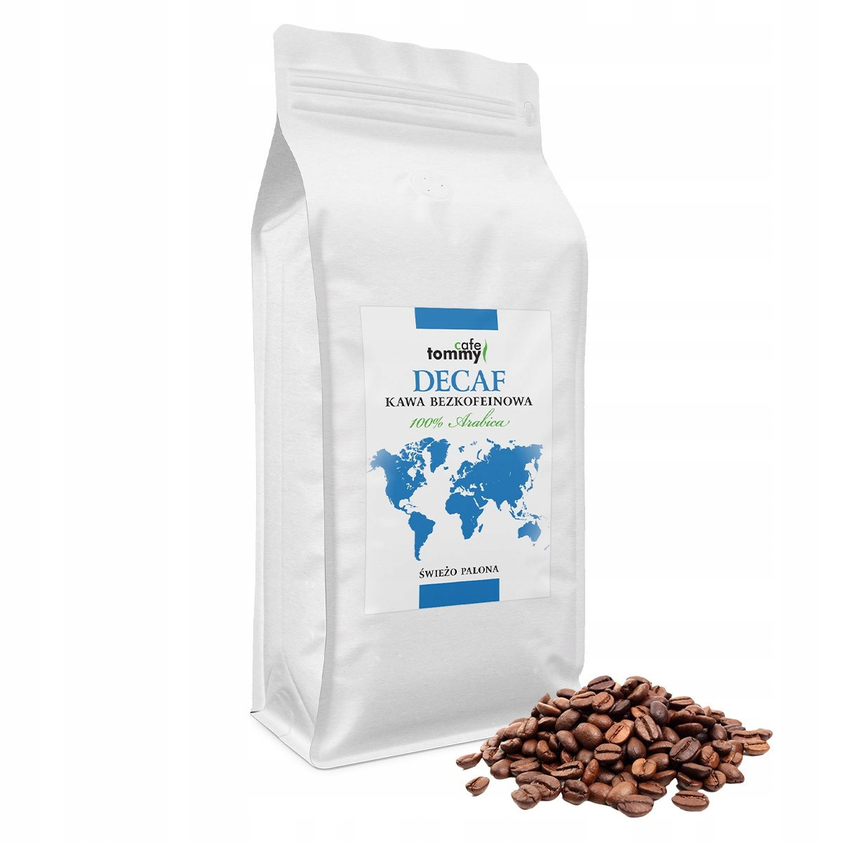 Káva zrnková 1 kg Bez Kofeinu 100% Arabica Čerstvě pražená Brazílie Decaf