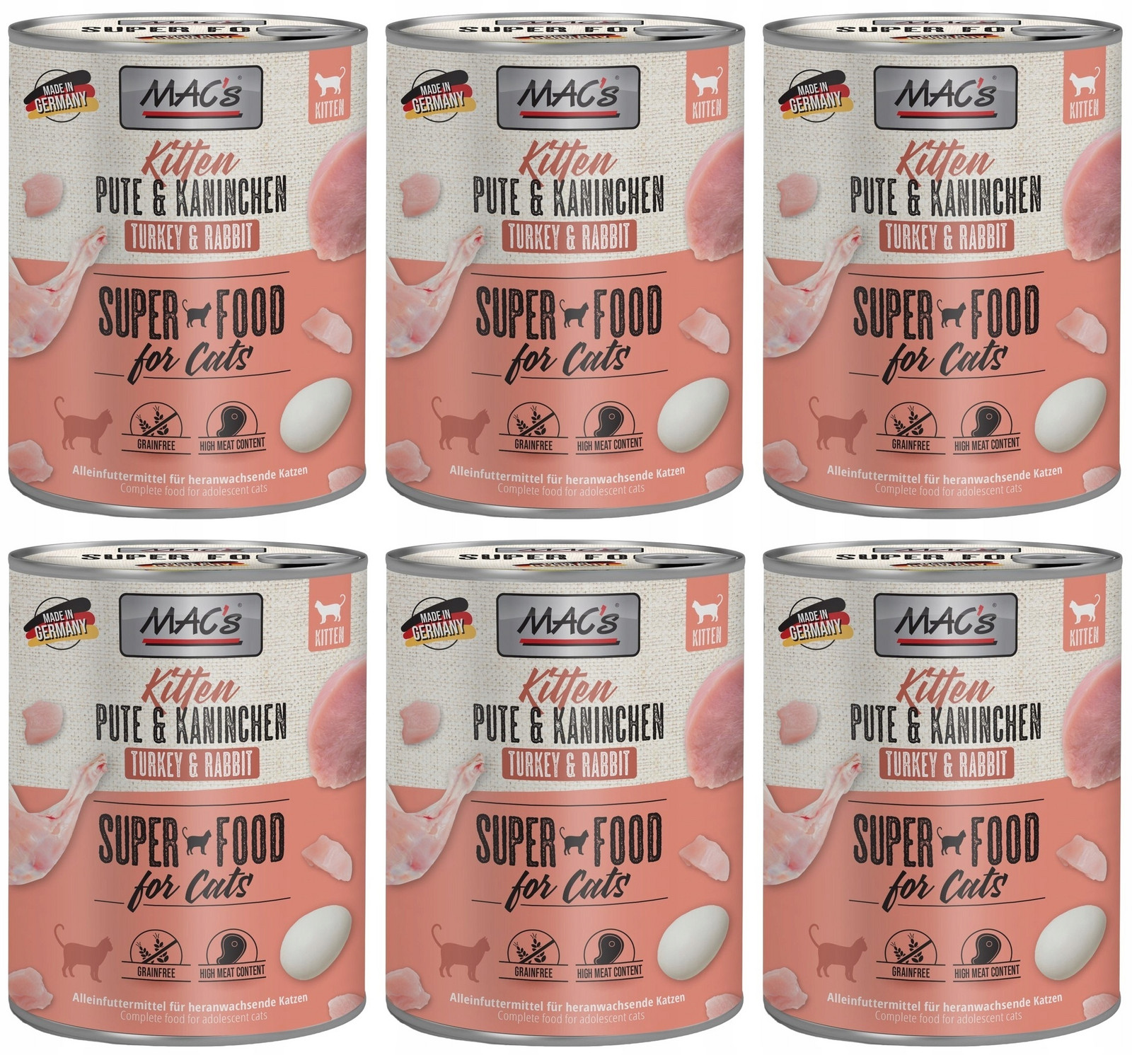 Mac's Cat Kitten Krůta králík 6 x 800 g