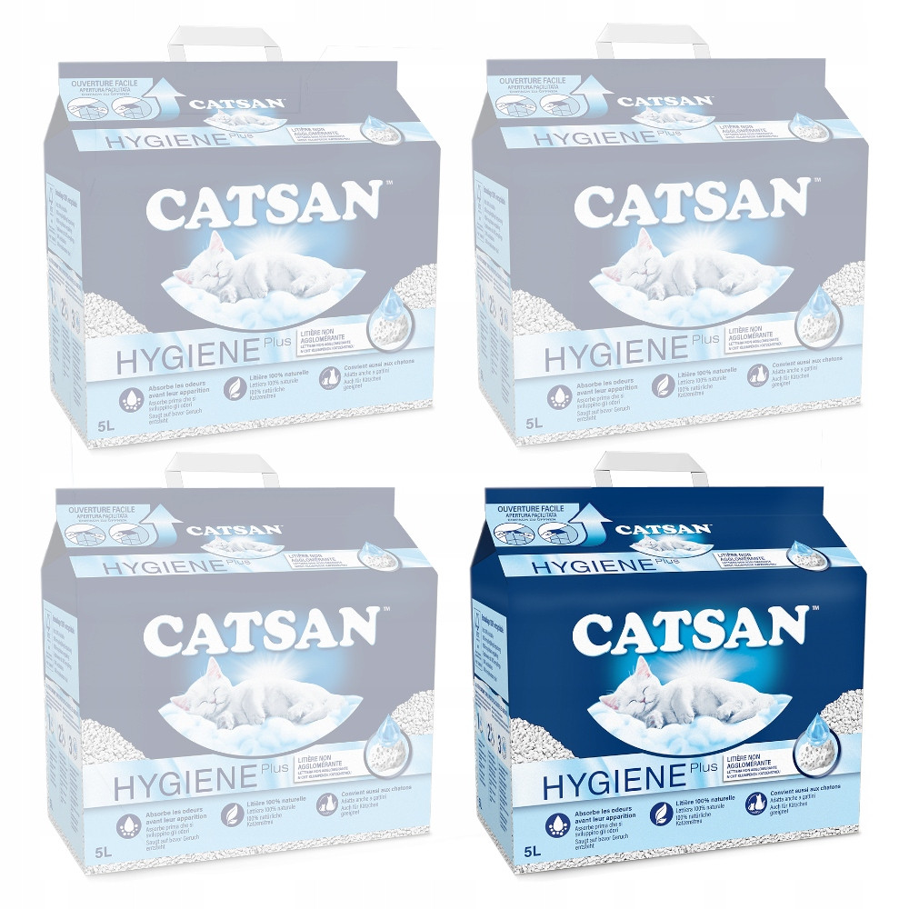 Catsan Hygiene Plus 4x5L Stelivo Pro Kočky Bentonitové Nehrudkující