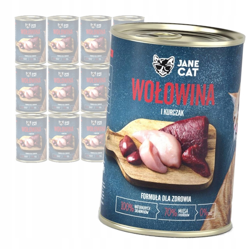 Jane Cat Hovězí Kuře Krmivo Pro Kočky 12x400g