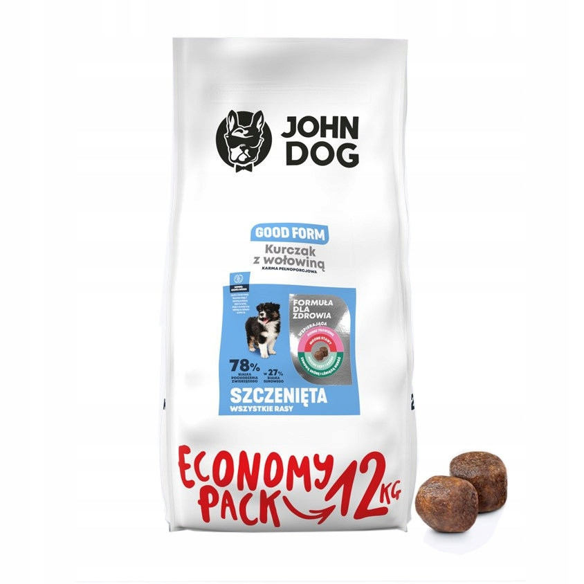 John Dog Good Form Puppy 12KG Kuře S Hovězím Masem