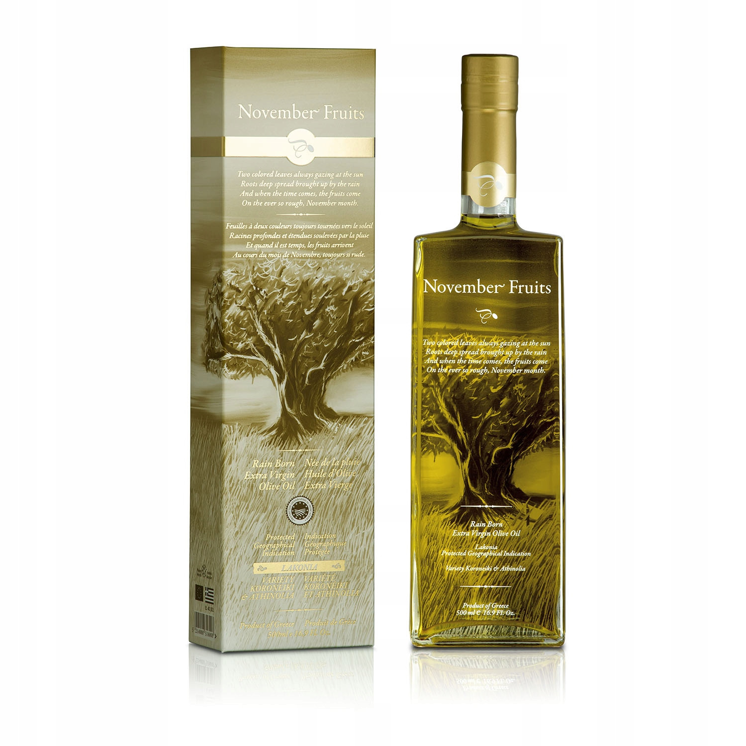 Řecký olej Extra Virgin November Fruit 500 ml Premium Lakonia Sparta