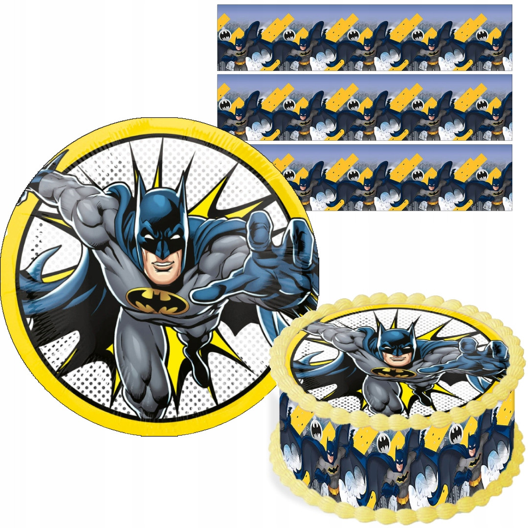 sada oplatek na dort 20cm Obvody Batman