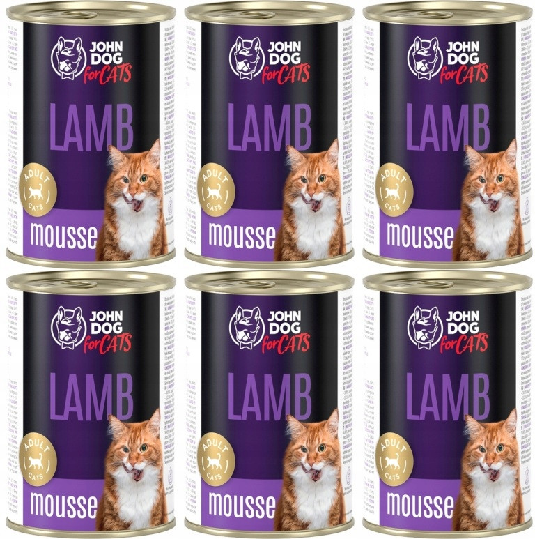 John Dog for Cats Jehněčí pěna 6 x 400 g