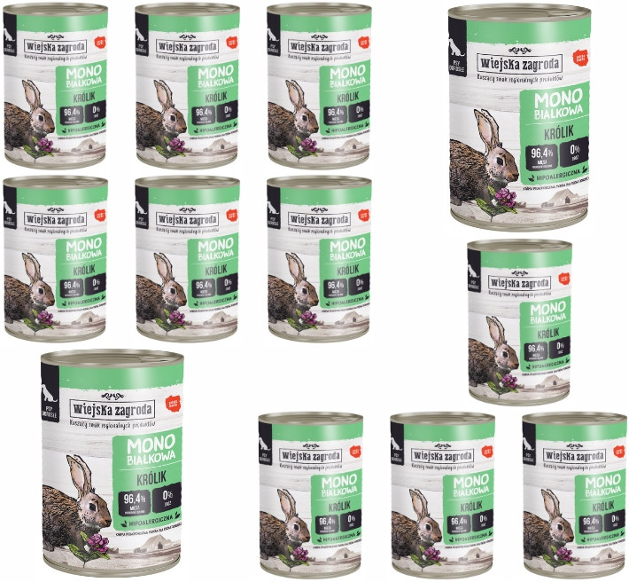Wiejska Zagroda Monoproteinová pro psa Králík 12x400g