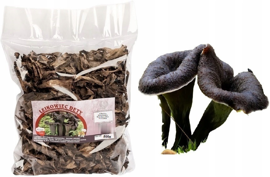 Trychtýř Dechový Krájený 500g Polský Atest 2024 Nová Sklizeň sušené houby