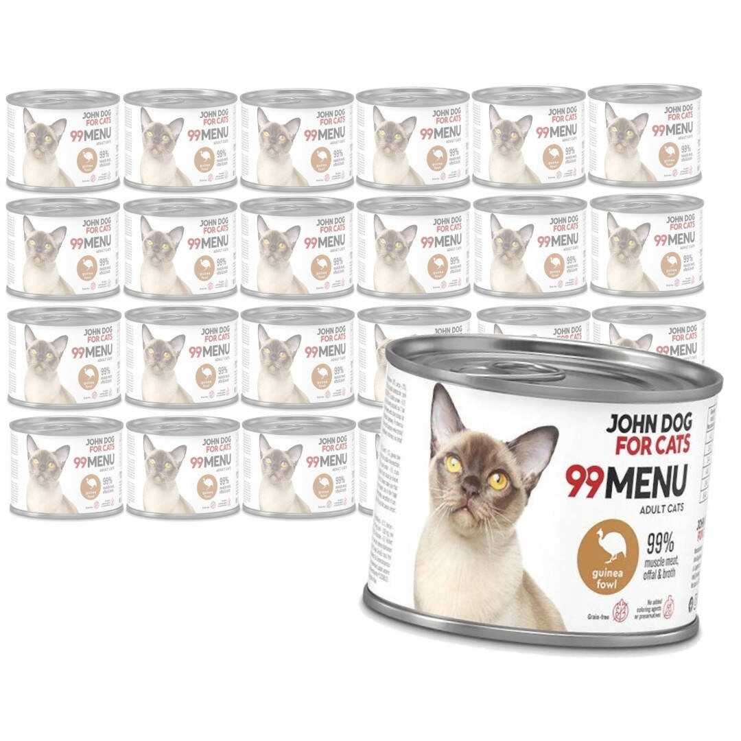 John Dog for Cats 99 Menu Vlhké Krmivo pro dospělé kočky Perlička 12x200 g