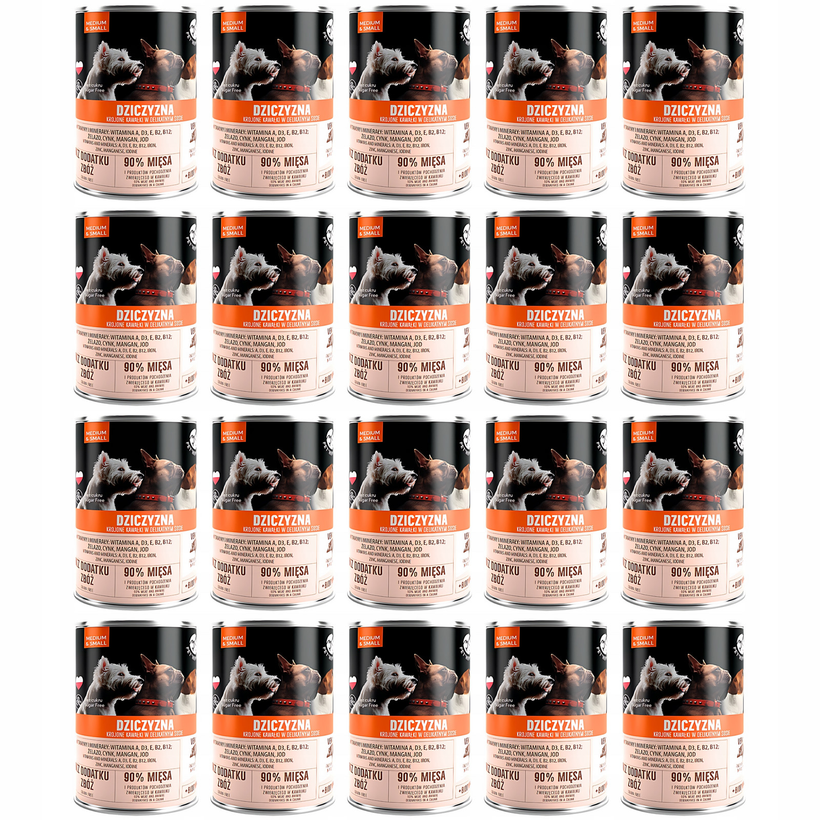 PetRepublic Zvěřina kousky masa v omáčce Divočák krmivo psa Bez Obilovin 20x400g