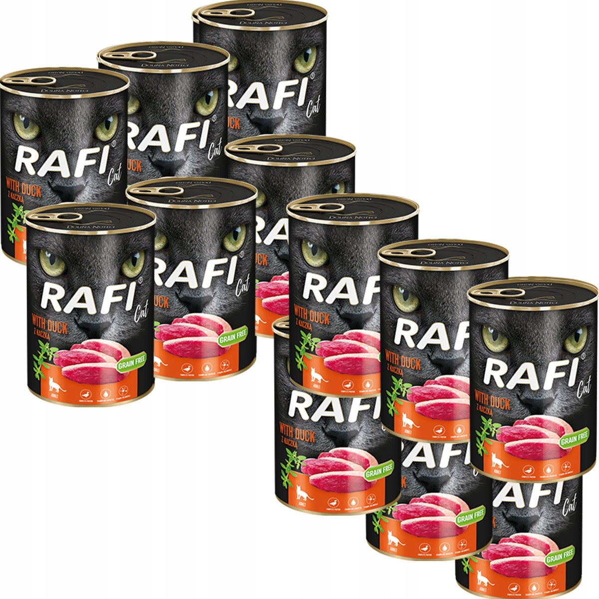 Rafi Cat krmivo bez obilovin s kachnou 12 x 400 g