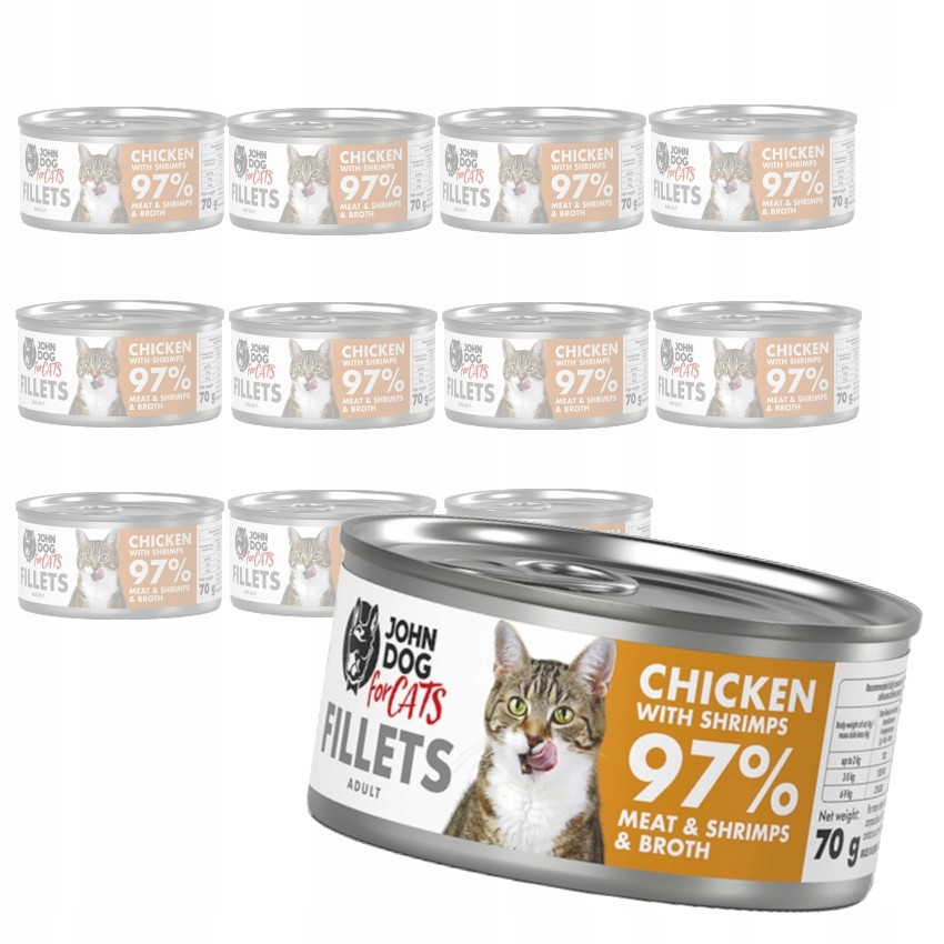 John Dog For Cats krmivo Kurčka A Krevety 24x70g